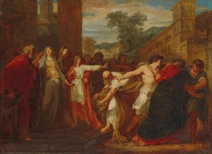 Daniel faisant arreter les deux vieillard accusateurs de la chaste Suzanne by Jacques Reattu Oil Painting
