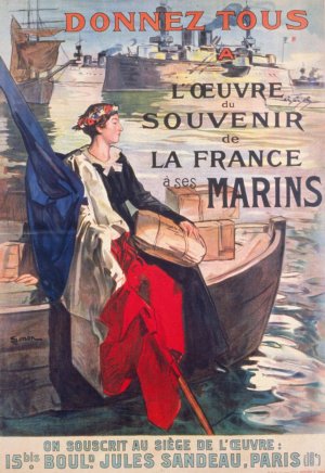 Donnez tous a l'Oeuvre du Souvenir de la France a ses marins by Jacques Roger Simon Oil Painting