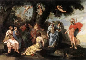 Minerva and the Muses by Jacques Stella - Oil Painting Reproduction