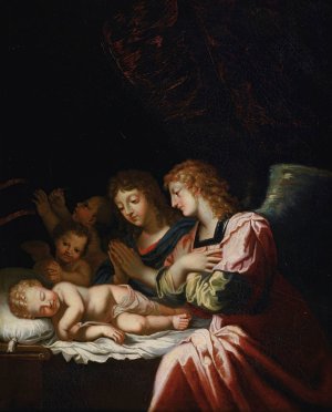 The Adoration Of The Angels by Jacques Stella Oil Painting