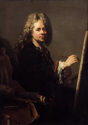 Self-Portrait before the Easel by Jacques Van Schuppen Oil Painting