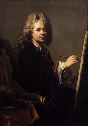 Self-Portrait before the Easel Oil painting by Jacques Van Schuppen