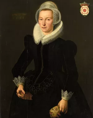 Portrait of Grietje Adriaensdr Grootes by Jacques Waben Oil Painting