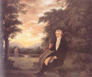 Young in a Landscape Oil painting by Janos Rombauer