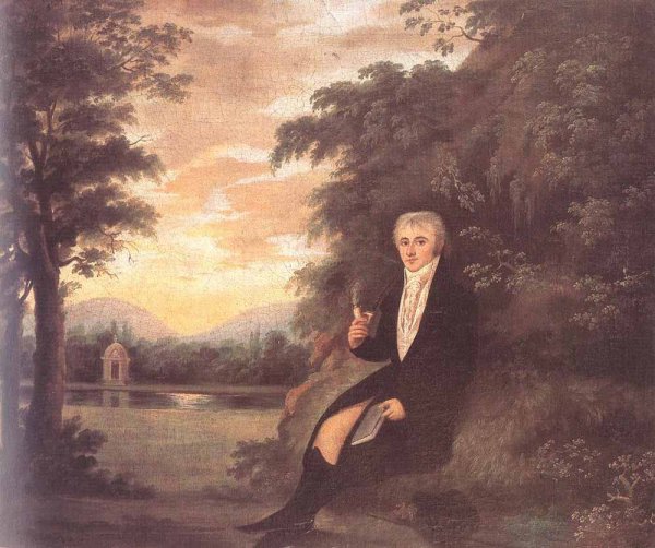 Young in a Landscape by Janos Rombauer - Hand-Painted Oil Painting Reproduction
