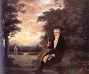 Young Man in a Landscape Oil painting by Janos Rombauer