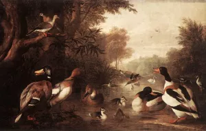 Landscape with Ducks painting by Jakob Bogdany