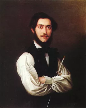Portrait of Ferenc Friedrich by Jakab Marastoni - Oil Painting Reproduction