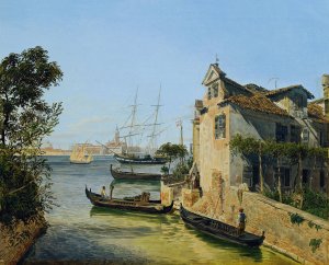 Blick auf San Giorgio Maggiore in Venedig Oil painting by Jakob Alt
