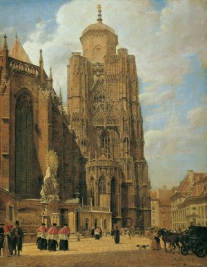 Der Stephansdom in Wien by Jakob Alt Oil Painting