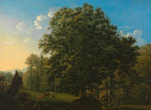 Landschaft mit weidenden Kuhen by Jakob Alt Oil Painting