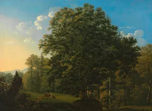 Landschaft mit weidenden Kuhen by Jakob Alt Oil Painting