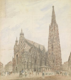 Stephansdom in Wien by Jakob Alt Oil Painting