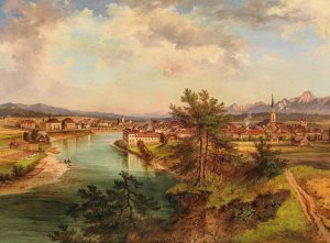 A View of Villach by Jakob Canciani Oil Painting