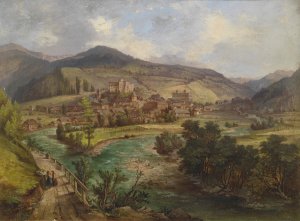 Blick auf Gmund in Karnten by Jakob Canciani Oil Painting