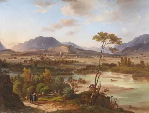 Blick auf Villach Oil painting by Jakob Canciani