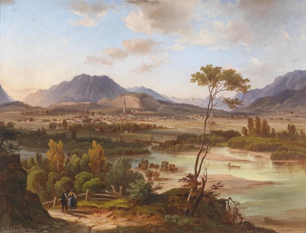 Main Product Photo of Blick auf Villach Painting by Jakob Canciani