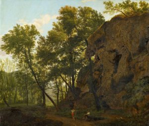Landscape near Papinio by Jakob Christoph Bischoff Oil Painting