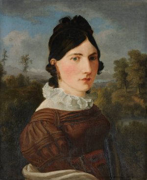 Portrait of the Artist's Sister-in-Law, Elise Miville-Baumann by Jakob Christoph Miville Oil Painting