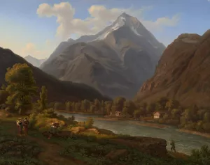 View of the Bristenstock close to Altdorf Oil painting by Jakob Christoph Miville