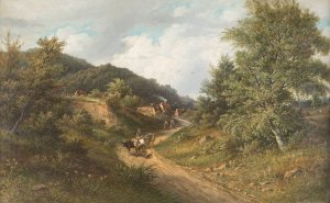 Bustling country road in summer by Jakob Hoffmann Oil Painting