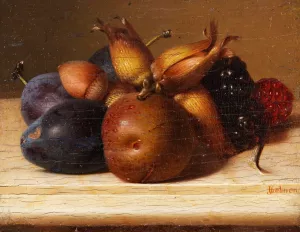 Stillleben Mit Fruchten Und Nussen Oil painting by Jakob Lehnen