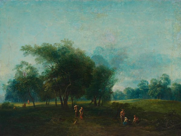 Partie in den Wiener Praterauen  by Jakob Matthias Schmutzer - Hand-Painted Oil Painting Reproduction