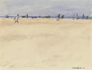On the Beach at Port Said Oil painting by Jakob Nussbaum