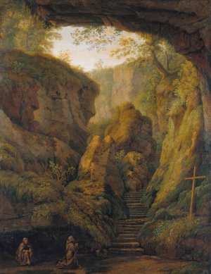 Saint Francis'Grotto on Monte Verna by Jakob Philipp Hackert Oil Painting