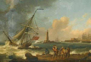 The Port Of Livorno by Jakob Philipp Hackert Oil Painting