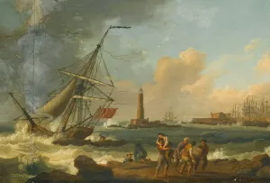 The Port Of Livorno by Jakob Philipp Hackert Oil Painting