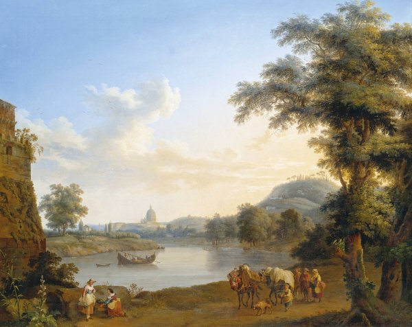 Main Product Photo of View of Saint Peter's in Rome  Painting by Jakob Philipp Hackert
