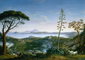 View of the Gulf of Pozzuoli from Solfatara by Jakob Philipp Hackert Oil Painting
