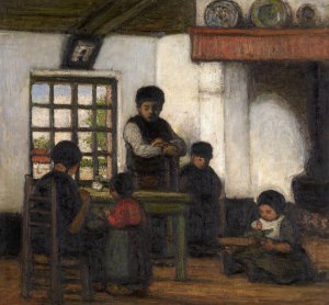Interior in the Kempen by Jakob Smits Oil Painting