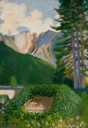 Landscape with Maksymilian Gierymski's Tomb by Jakub Juszczyk Oil Painting