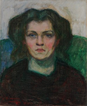 A Woman by Jalmari Ruokokoski Oil Painting