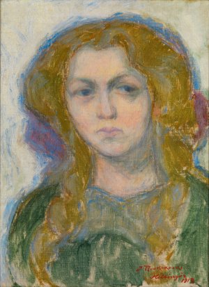 Girl by Jalmari Ruokokoski Oil Painting