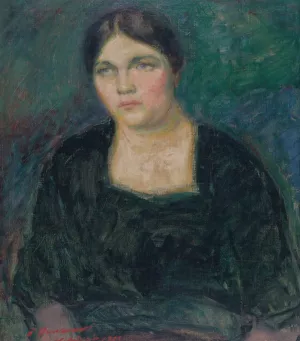 Portrait Of Mrs. Rydeng by Jalmari Ruokokoski Oil Painting