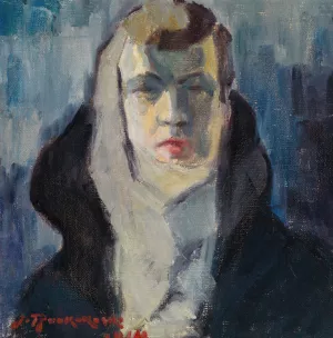 Self-portrait by Jalmari Ruokokoski Oil Painting