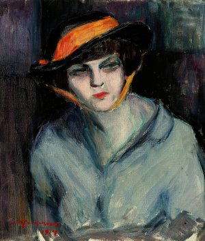 Woman Wearing A Hat by Jalmari Ruokokoski Oil Painting