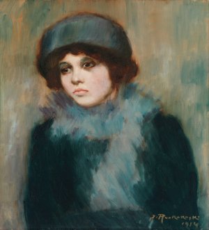 Woman by Jalmari Ruokokoski Oil Painting