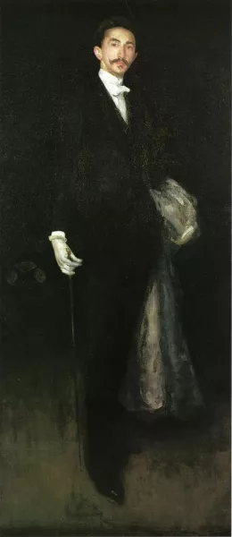 Arrangement in Black and Gold: Comte Robert de Montesquiou-Fezensac by James Abbott McNeill Whistler Oil Painting