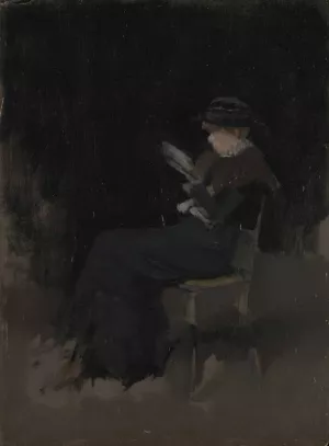 Arrangement in Black; Girl Reading by James Abbott McNeill Whistler Oil Painting