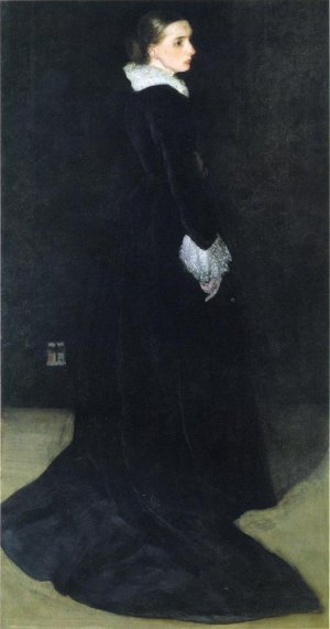 Arrangement in Black, No. 2: Portrait of Mrs. Louis Huth by James Abbott McNeill Whistler Oil Painting