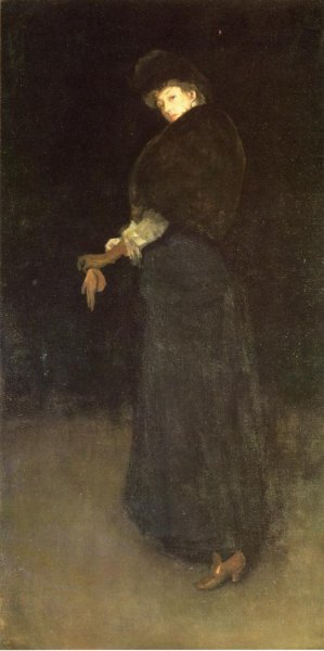 Arrangement in Black: The Lady in the Yellow Buskin by James Abbott McNeill Whistler Oil Painting