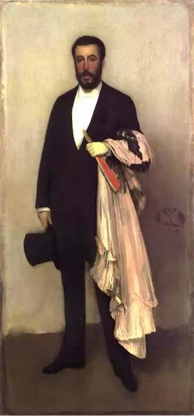 Arrangement in Flesh Colour and Black: Portrait of Theodore Duret by James Abbott McNeill Whistler Oil Painting