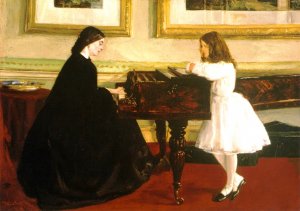 At the Piano by James Abbott McNeill Whistler Oil Painting