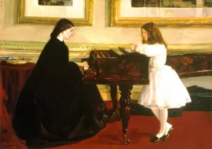 At the Piano by James Abbott McNeill Whistler Oil Painting