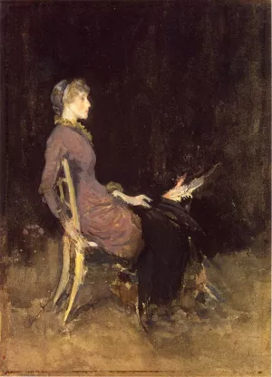 Black and Red (also known as Study in Black and Gold (Madge O'Donoghue)) Oil painting by James Abbott McNeill Whistler