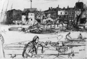 Black Lion Wharf by James Abbott McNeill Whistler Oil Painting